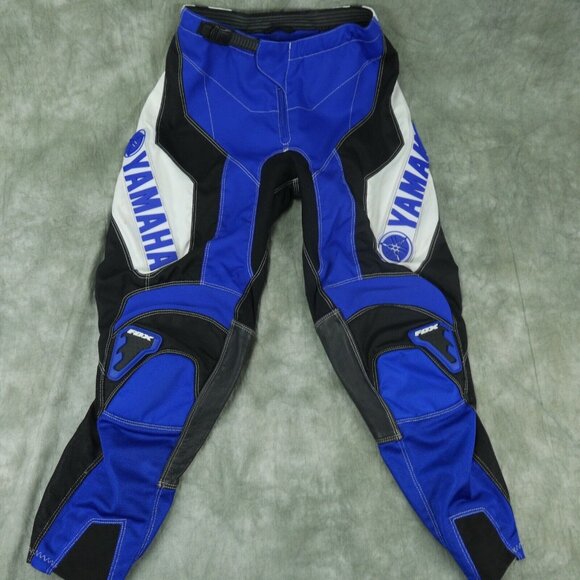 62 FOX Graphic Multicolor Motorcycle Racing Pants Vintage YAMAHA Size 28 8596